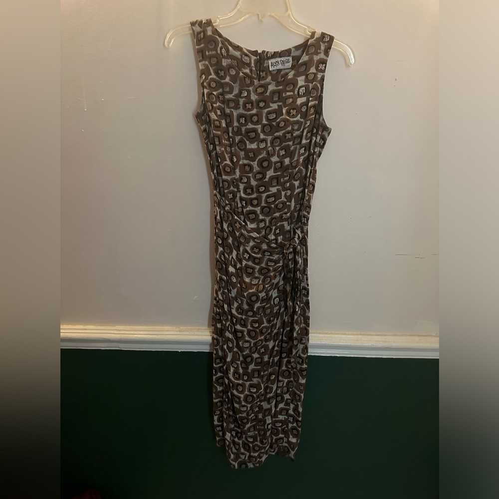 Alyn Paige Y2K Vintage Brown Tie-Front Dress